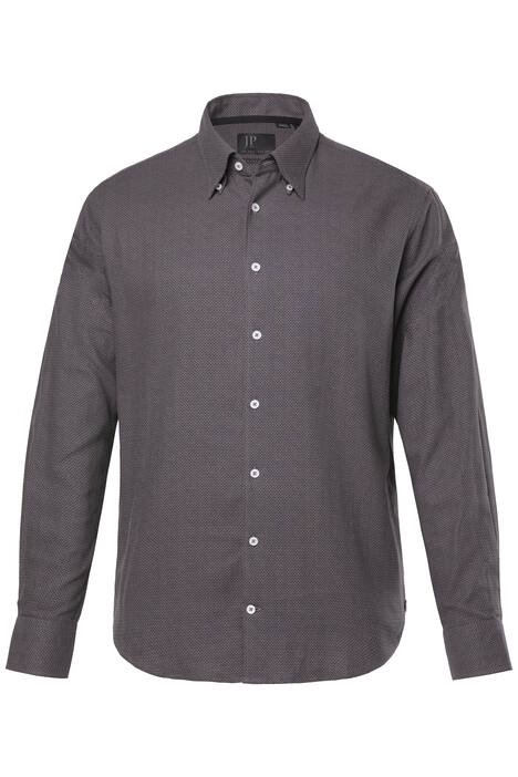 Flanelová košile JP1880, dlouhé rukávy, plošný potisk, skrytý límeček s knoflíky, Modern střih, do 8XL