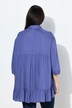 Chemisier évasé à col chemise et manches 3/4, ourlet à volants