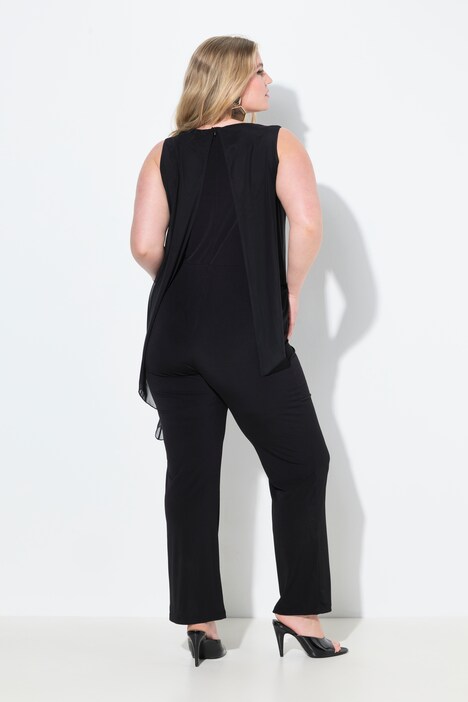 Combinaison sans manches, haut en tulle motif à fleurs