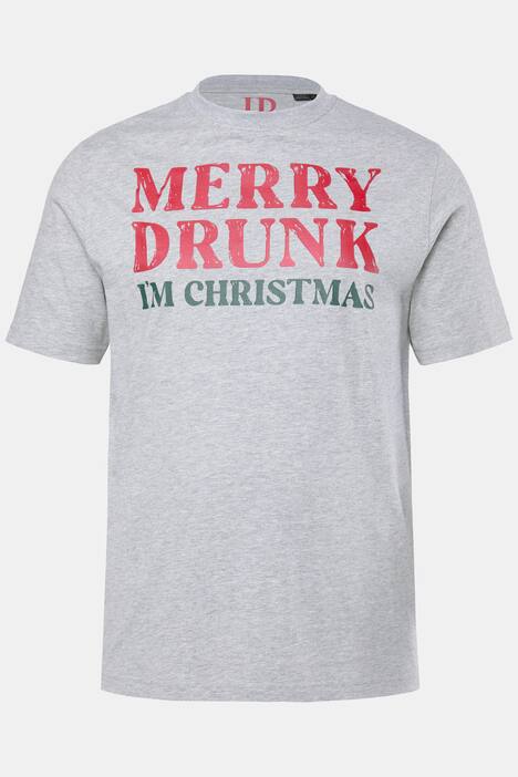 JP1880 T-skjorte, halvermet, jul, X-mas-brysttrykk, opptil 8 XL