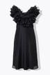 Robe maxi de soirée à col en V, sans manches, ruché