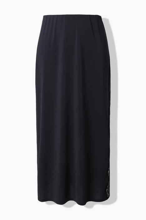T-shirt et jupe TruYou en satin et dentelle, fines bretelles