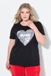 Tričko, pohodlný střih, flitrové srdce