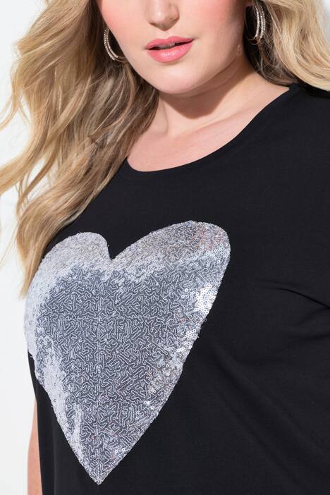 T-shirt dal taglio comodo con cuore di paillettes