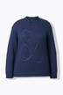 Pull à col rond et manches longues, application à paillettes