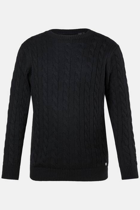 JP1880 Pullover, Zopfmuster, CashmereTouch Strick, Rundhals, bis 7 XL