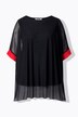 Mesh-pusero, oversized, strasseja, läpinäkymätön jersey-yläosa