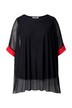 Síťovaná halenka, oversize, třpytivé kamínky, neprůhledný žerzejový top