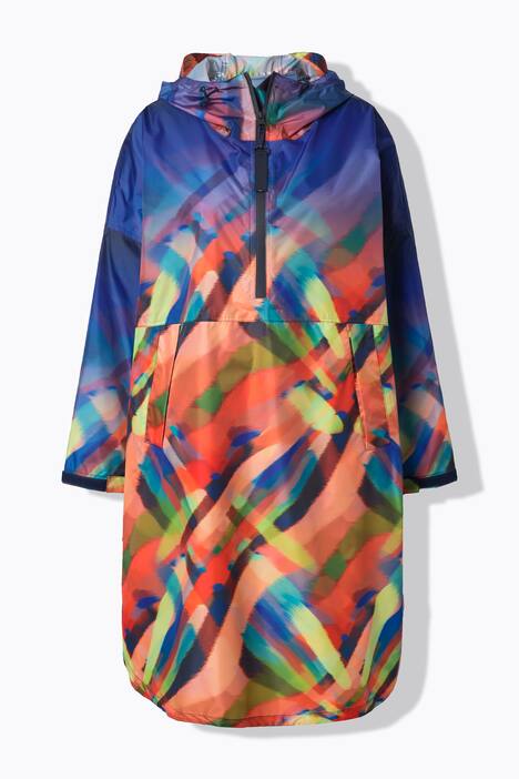 Functionele regencape, unisex, print, capuchon