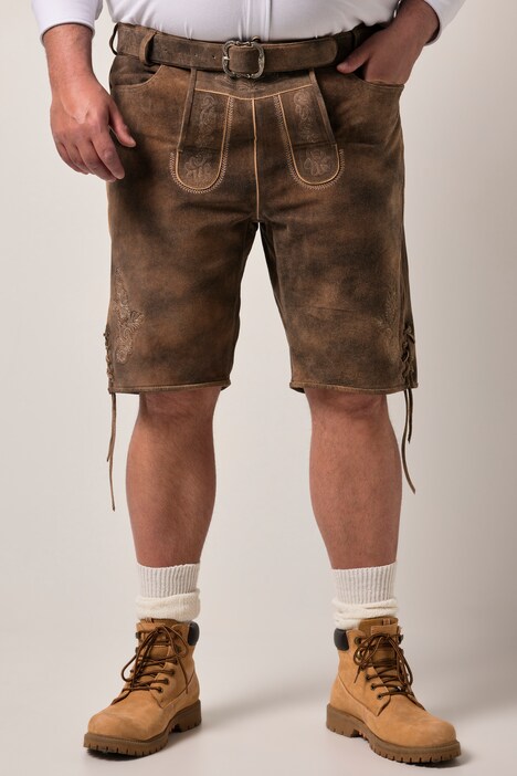 Bermuda en cuir Men+, véritable cuir de vachette, modèle s'inspirant des tenues traditionnelles bavaroises - jusqu'au 72