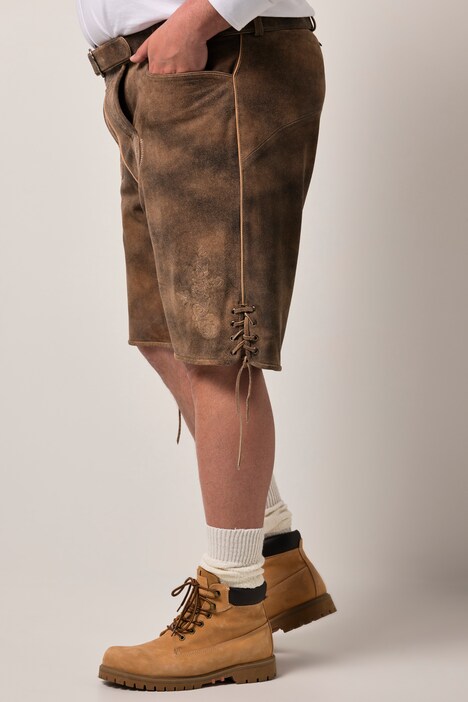 Bermuda en cuir Men+, véritable cuir de vachette, modèle s'inspirant des tenues traditionnelles bavaroises - jusqu'au 72