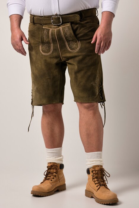 Bermuda en cuir Men+, véritable cuir de vachette, modèle s'inspirant des tenues traditionnelles bavaroises - jusqu'au 72