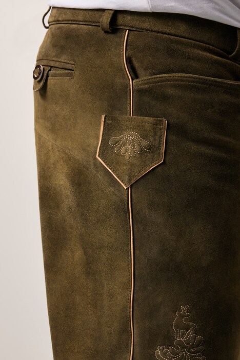 Bermuda en cuir Men+, véritable cuir de vachette, modèle s'inspirant des tenues traditionnelles bavaroises - jusqu'au 72