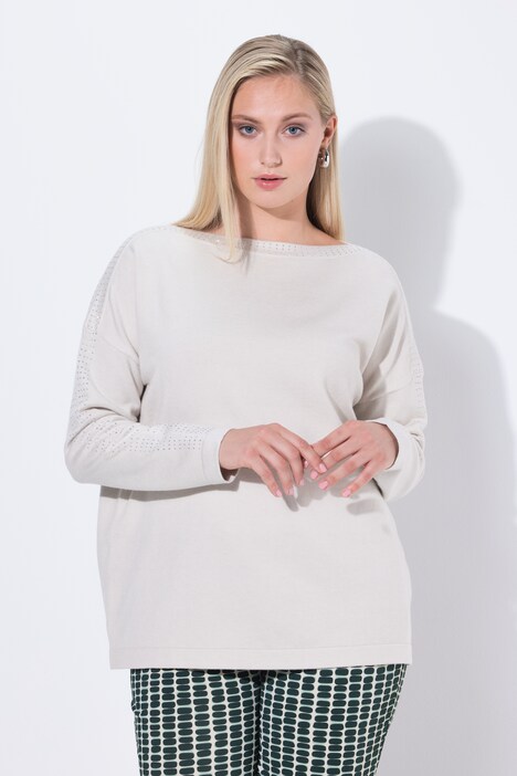 Pullover, Oversized, U-Boot-Ausschnitt, Langarm
