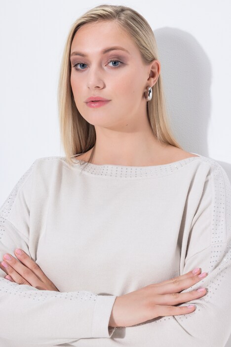 Pullover, Oversized, U-Boot-Ausschnitt, Langarm