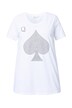 Tričko, A střih, motiv hracích karet, třpytivé kamínky
