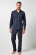 Pyjama JP 1880 deux pièces, motif minimaliste, T-shirt manches longues à boutonner, collection Homewear – jusqu'au 8 XL