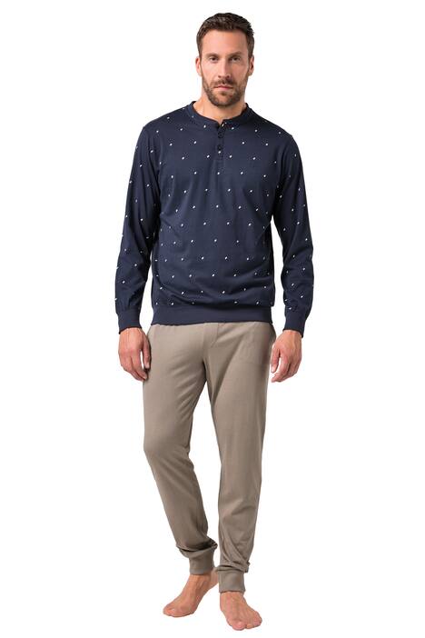 Pyžamo JP1880, břišní střih, dvojdílné, drobný vzor, do 8XL