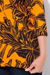 Camisa, hojas, forma en A, cuello de túnica, manga 3/4