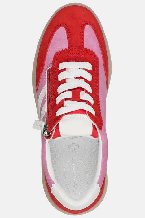 Sneakers en cuir Tamaris, semelle intérieure amovible – largeur confortable