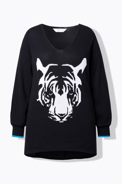 Pull avec motif tigre, coupe confortable