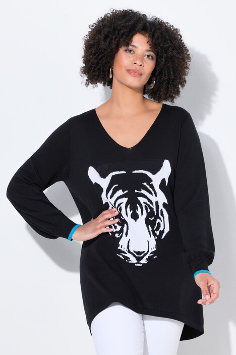Pull avec motif tigre, coupe confortable