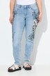 Slim-jeans Emma, stretchdenim, leopard-applikation, 5 lommer