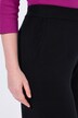 Gebreide broek, persplooien, wijde pijpen, elastische tailleband