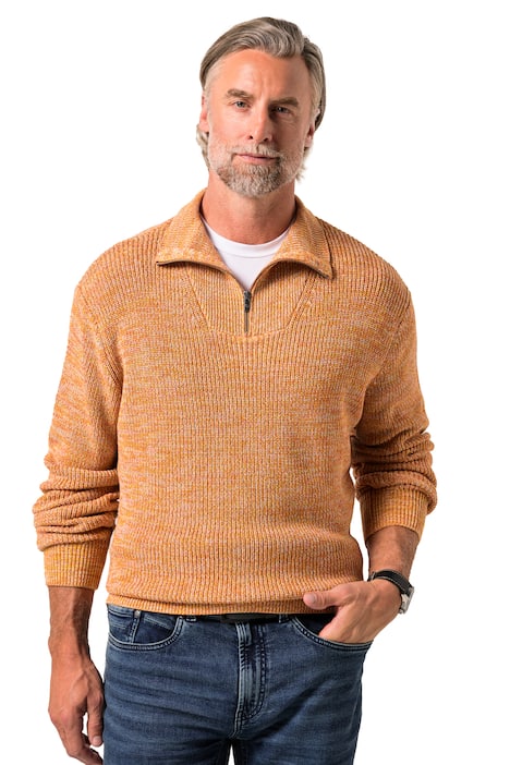 Úpletový troyer, dlouhé rukávy, melanž materiál