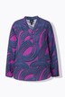 Blouse, stippen, gobletkraag, V-hals, lange mouwen