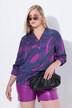 Blouse, stippen, gobletkraag, V-hals, lange mouwen
