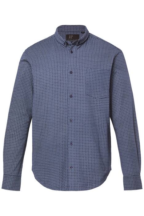 Piké košile JP1880, dlouhé rukávy, plošný potisk, mini límeček s knoflíky, Modern střih, do 8XL