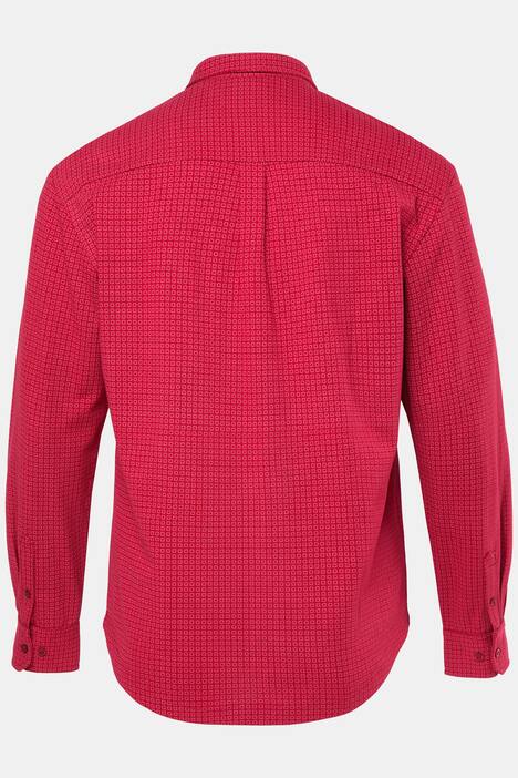 JP1880 Piquéhemd, Langarm, Alloverdruck, Mini Buttondown-Kragen, Modern Fit, bis 8 XL