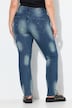 Jeans Paula, lige pasform, dødningehoved, destroys