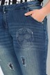 Jeans Paula, lige pasform, dødningehoved, destroys