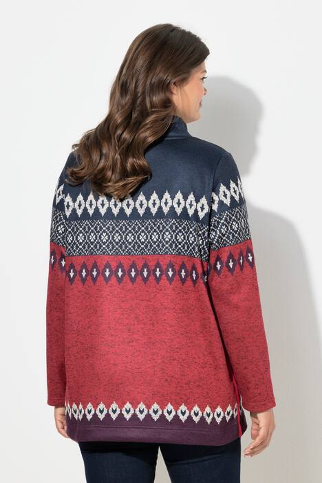 Lang, norsk sweater, stående krave, langærmet
