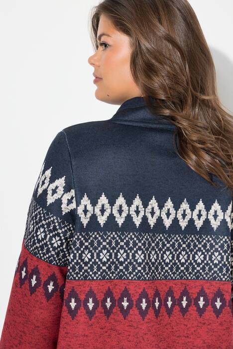 Lang, norsk sweater, stående krave, langærmet