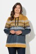 Norweger-Strick-fleece-Pullover, Stehkragen