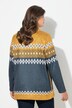 Norweger-Strick-fleece-Pullover, Stehkragen