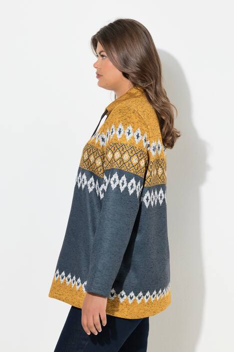 Lang, norsk sweater, stående krave, langærmet