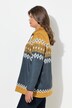 Norweger-Strick-fleece-Pullover, Stehkragen