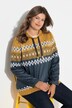 Norweger-Strick-fleece-Pullover, Stehkragen