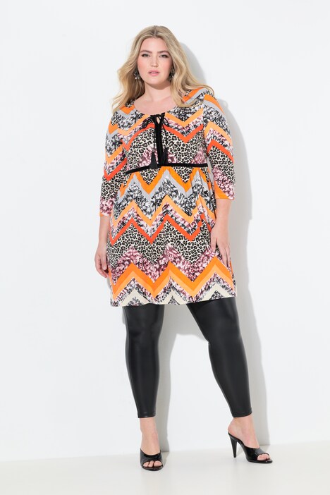 Longshirt, nieten- en dierenpatroon, 3/4-mouwen