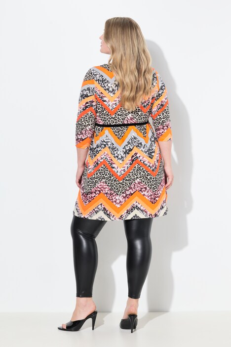 Longshirt, nieten- en dierenpatroon, 3/4-mouwen