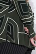 Tunica con stampa grafica, colletto alto e maniche lunghe