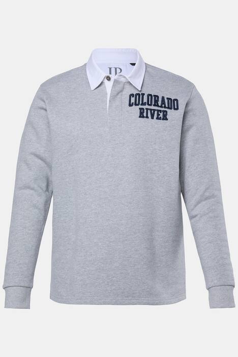 Pull de rugby JP1880, broderie 3D sur la poitrine, col contrastant, jusqu'au 8 XL