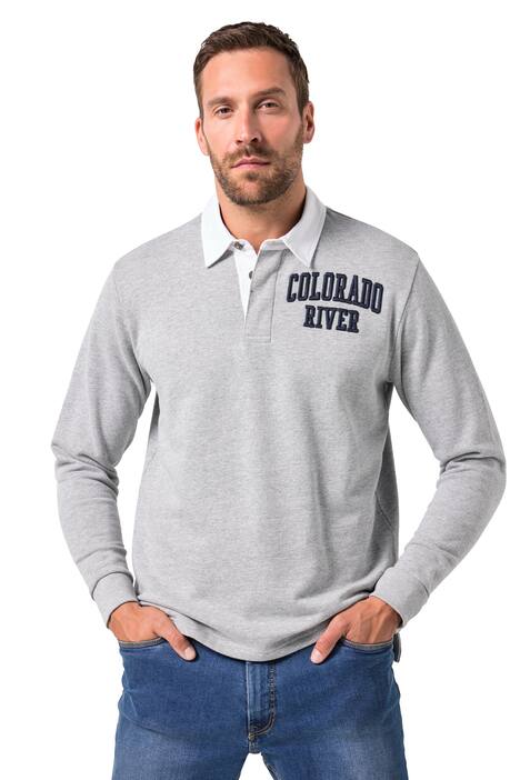 Rugby mikina JP1880, 3D výšivka na hrudi, kontrastní límeček, do 8XL