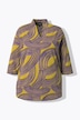 Shirt, stippen, goblet kraag, V-hals, 3/4-mouwen