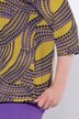 Shirt, stippen, goblet kraag, V-hals, 3/4-mouwen