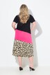 Abito dal taglio svasato con color blocking e animalier